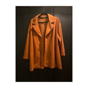 Orange Coat Open Jacket pockets LG